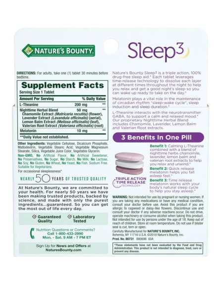 Sleep 3 Tri-Layered Tablets Sleep 3 Tri-Layered Tablets