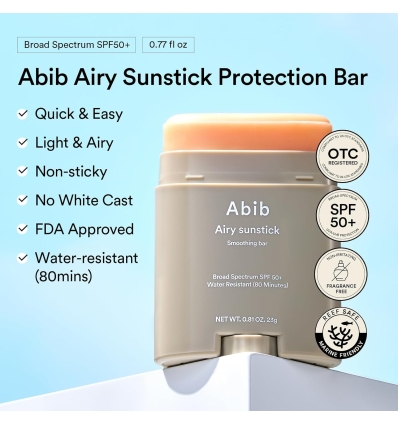 abib - Airy Sunstick Smoothing Bar SPF50+