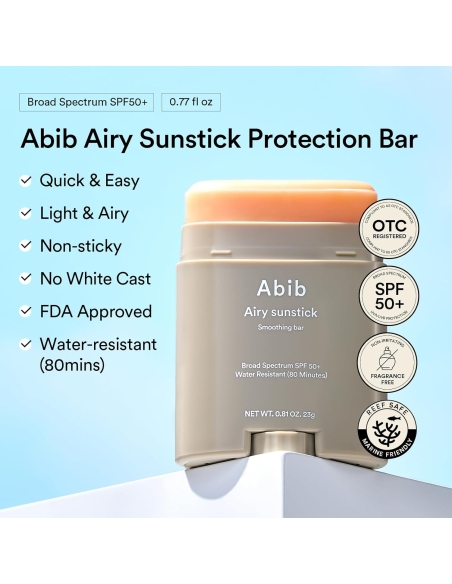 abib - Airy Sunstick Smoothing Bar SPF50+ abib - Airy Sunstick Smoothing Bar SPF50+