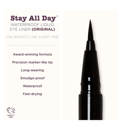 *SOBRE PEDIDO* (Intense Black) Stay All Day Liquid Eye Liner - Micro Tip