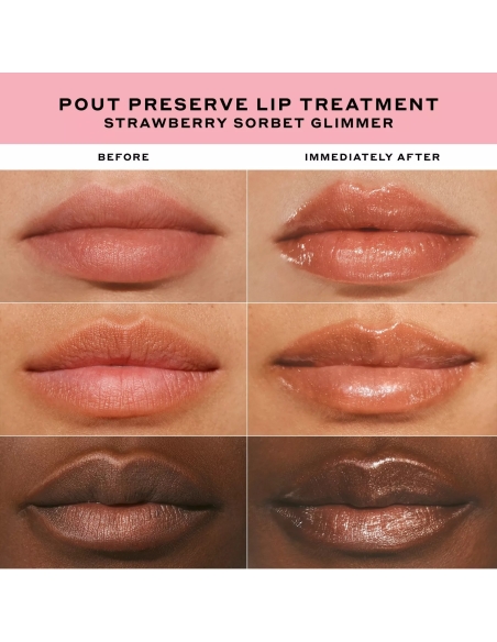 (Strawberry Sorbet Glimmer) Pout Preserve Hydrating Peptide Lip (Strawberry Sorbet Glimmer) Pout Preserve Hydrating Peptide Lip