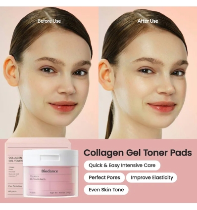 Collagen Gel Toner Pads for Pore Minimizing & Firming Care