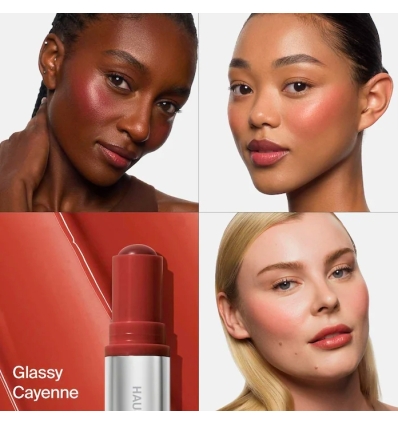 (Glassy Cayenne) Glassy Lip + Cheek Blush Balm Stick