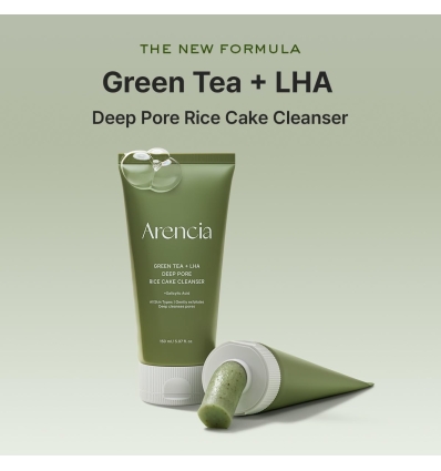 Arencia - Green Tea + LHA Deep Pore Rice Cake Cleanser