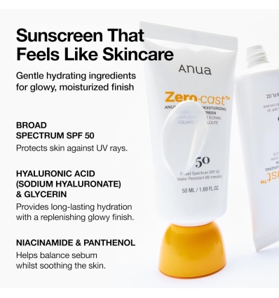 Anua - Zero-Cast Sunscreen SPF50