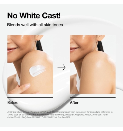 Anua - Zero-Cast Sunscreen SPF50