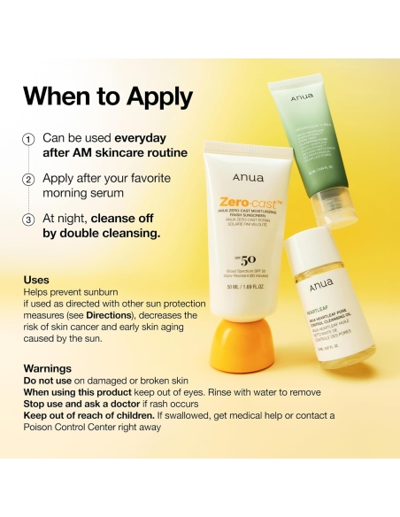 Anua - Zero-Cast Sunscreen SPF50 Anua - Zero-Cast Sunscreen SPF50