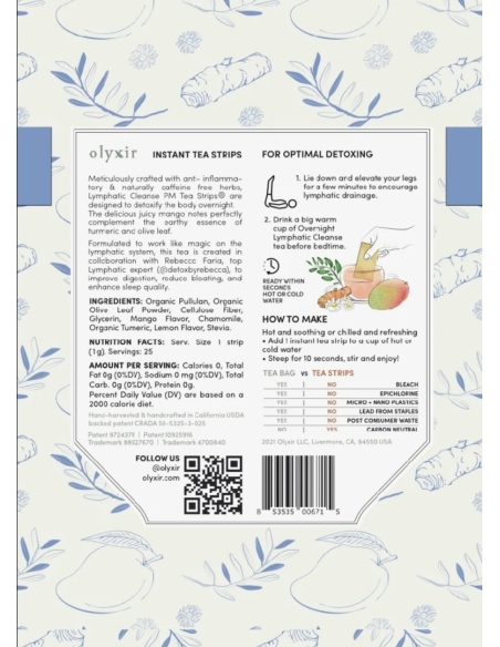 *SOBRE PEDIDO* Lymphatic Cleanse PM | Olive Leaf Chamomile Turmeric Mango *SOBRE PEDIDO* Lymphatic Cleanse PM | Olive Leaf Chamomile Turmeric Mango