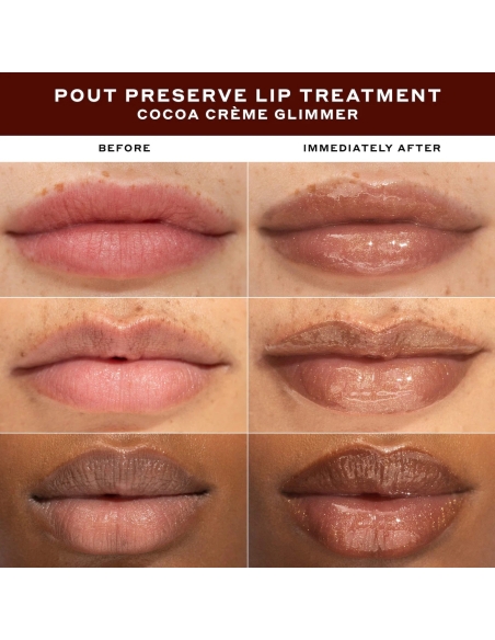 (Cocoa Creme Glimmer) Pout Preserve Hydrating Peptide Lip (Cocoa Creme Glimmer) Pout Preserve Hydrating Peptide Lip