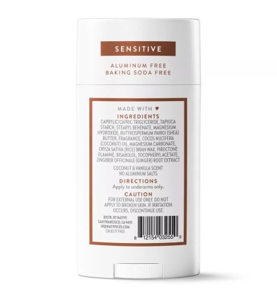 (Coconut & Vanilla) Sensitive Deodorant